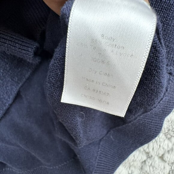 Talbot‎ Navy Knit Sweater top With Red/Blue Scarf neck tie Size Large - Picture 8 of 9